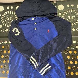 Polo by Ralph Lauren Navy and Blue Hooded Shirt